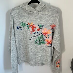 HM embroidered knit hoodie
